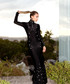 Long Sleeve Studded Maxi Dress Black