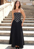 Strapless Crystal Design A Line Dress Black