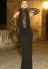 Halter Lace Insert Maxi Dress Black
