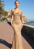 Draped Sparkly Maxi Dress Sand