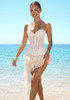 Strapless Lace Corset Ruffle Dress Ivory