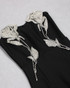 Strapless Crystal Flowers Maxi Dress Black