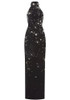Halter Embellished Maxi Dress Black