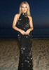 Halter Embellished Maxi Dress Black