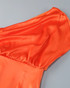 One Shoulder Draped Maxi Dress Orange