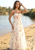 Strapless Floral Corset Maxi Dress Ivory