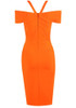 Structured Bardot Midi Dress Orange