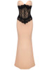 Strapless Lace Maxi Dress Nude Black