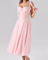 Bustier Corset A Line Midi Dress Pink