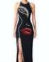 Crystal Pearl Maxi Dress Black