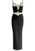 Crystal Structured Maxi Dress Black