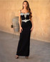 Crystal Structured Maxi Dress Black