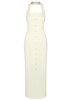 Halter Button Detail Maxi Dress Ivory