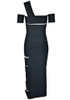 One Shoulder Cut Out Maxi Dress Black
