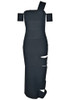 One Shoulder Cut Out Maxi Dress Black