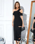 One Shoulder Cut Out Maxi Dress Black