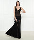 Striped Mesh Maxi Dress Black