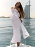 Strapless Bow Detail Maxi Dress White