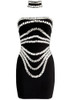 Crystal Choker Strapless Dress Black