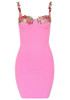 Floral Embroidered Bustier Dress Pink