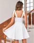 Lace Bustier Structured A Line Dress White