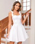 Lace Bustier Structured A Line Dress White