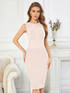 Structured Midi Dress Nude Pink
