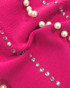 Draped Bardot Crystal Pearl Floral Maxi Dress Hot Pink