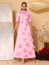 Short Sleeve Floral Maxi Dress Pink