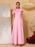 Floral Bardot A Line Maxi Dress Pink