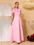 Floral Bardot A Line Maxi Dress Pink