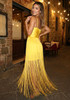 Bustier Tassel Maxi Dress Yellow
