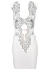Sequined Lace Dress White
