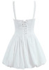 Crochet Trim Corset Puff Dress White