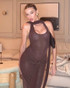Halter Sparkly Maxi Dress Brown