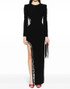 Long Sleeve Mirrored Detail Maxi Dress Black