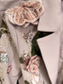 Long Sleeve Sequin Floral Suit Brown