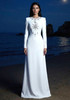 Long Sleeve Crystal Star Maxi Dress White