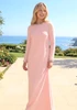Long Sleeve Crystal Detail Maxi Dress Pink