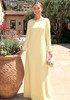 Long Sleeve Crystal Detail Maxi Dress Yellow