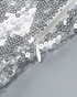 Halter Ruffle Detail Sequin Maxi Dress Silver