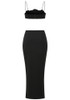 Crystal Floral Two Piece Maxi Dress Black