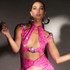 Halter Crystal Ruched Maxi Dress Hot Pink