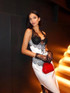 Lace Insert Maxi Dress Black White