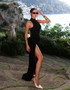 Draped Detail Maxi Dress Black