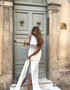 Draped Detail Maxi Dress White