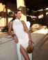 Draped Detail Maxi Dress White
