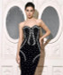 Strapless Crystal Maxi Dress Black