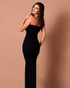 Strapless Crystal Detail Maxi Dress Black