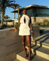 Halter Cut Out Detail A Line Dress White
